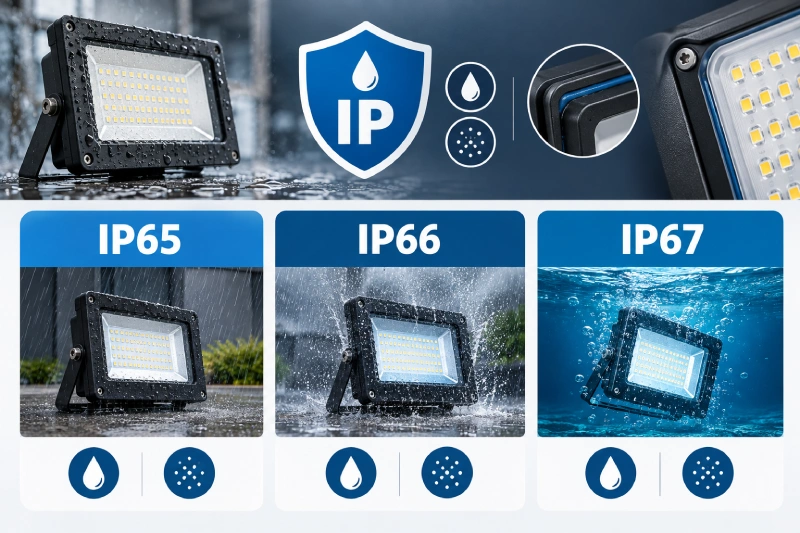 IP چیست؟ تفاوت IP65، IP66 و IP67 در پروژکتور LED